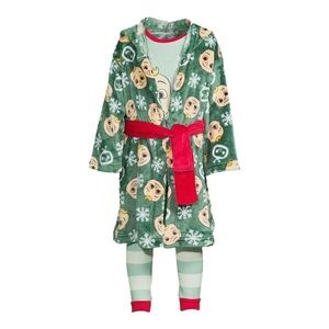 🆕 Cocomelon JJ Doll Character Toddler Boys Pajamas & Robe Set 3 Piece Set 2T